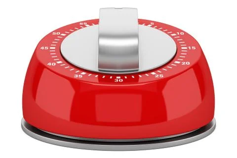 Red modern kitchen timer isolated on white background Stock Illustration