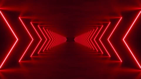Red modern lighting with interior empty concrete space. 4K 3D animation ren.. Stock Footage 321139466