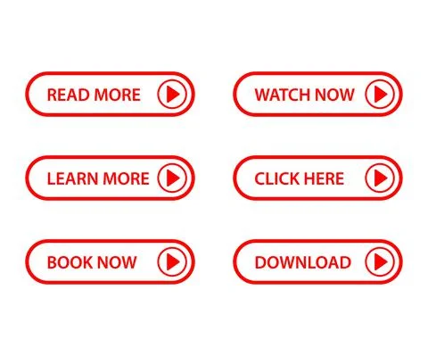 Red modern style button set. Vector illustration of a modern style flat. Stock Illustration