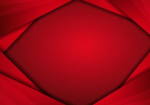 Red Modern Technology Design Background with dots Texture. Abstract paper geo Stock Illustration