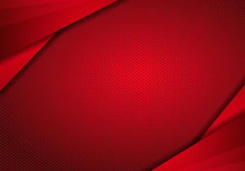 Red Modern Technology Design Background with dots Texture. Abstract paper geo Stock Illustration