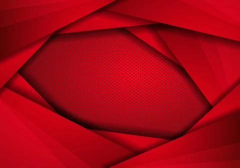 Red Modern Technology Design Background with dots Texture. Dark black Carbon  Stock Illustration