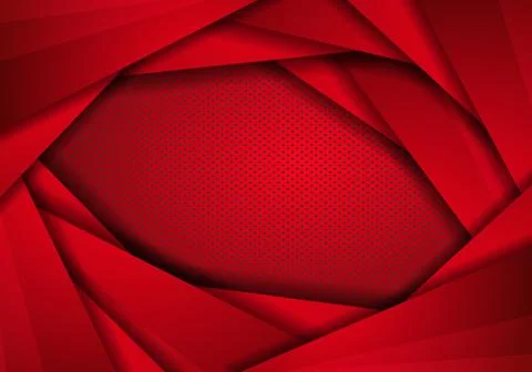 Red Modern Technology Design Background with dots Texture. Dark black Carbon  Stock Illustration