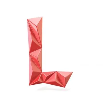 Red modern triangular font letter L. 3D Red modern triangular font letter ... 写真素材