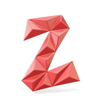 Red modern triangular font letter Z. 3D Red modern triangular font letter ... 写真素材