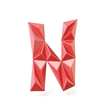 Red modern triangular font letter N. 3D Red modern triangular font letter ... Stock Photos