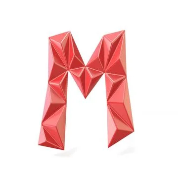 Red modern triangular font letter M. 3D Red modern triangular font letter ... Stock Photos