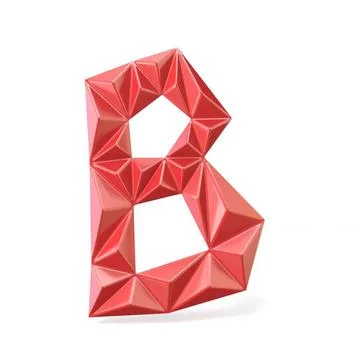 Red modern triangular font letter B 3D Red modern triangular font letter B... 스톡 사진
