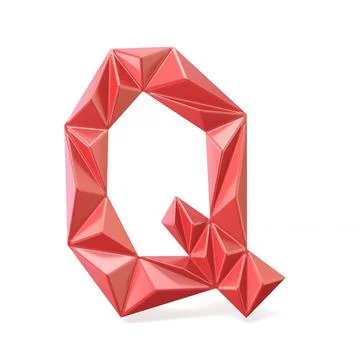 Red modern triangular font letter Q. 3D Red modern triangular font letter ... 库存照片