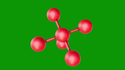 Red molecule green background green screen animated chromakey background Stock Footage 314067354