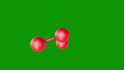 Red molecule green background object screen balloon floating green screen Stock Footage 314067348