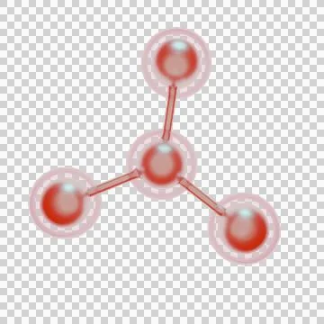 Red molecule Illustration