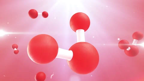 Red molecule macro atom cell Serum Liquid Cream ,Collagen Clear Crystal Premium  Stock Footage 227296236