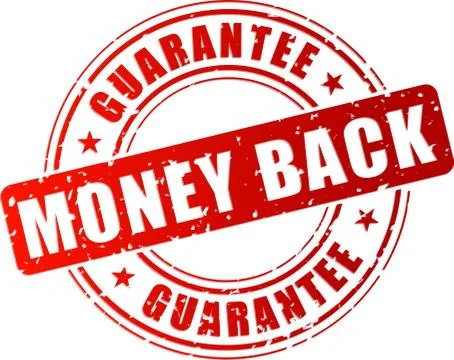 Red money back stamp Stock Illustration