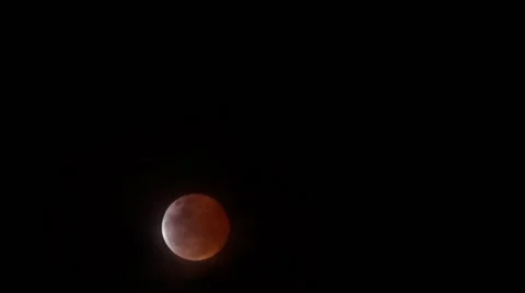 Red Moon on April 4, 2015 at 2003hrs to 2007hrs. Stock Footage 48958076