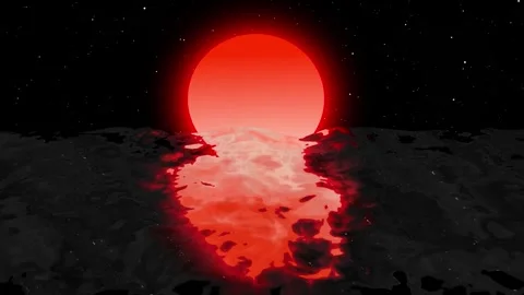 Red Moon Background Animation Stock Footage 342332521