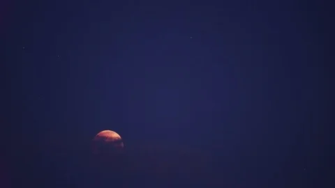 Red Moon during lunar eclipse Stock Footage 93187048