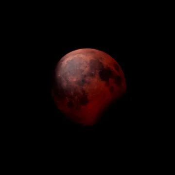 Red moon during partial eclipse Fotos Stock