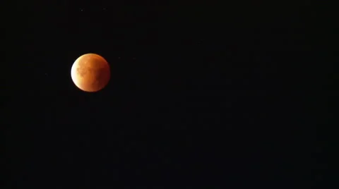 Red Moon Eclipse, End of totality Stock Footage 55300169