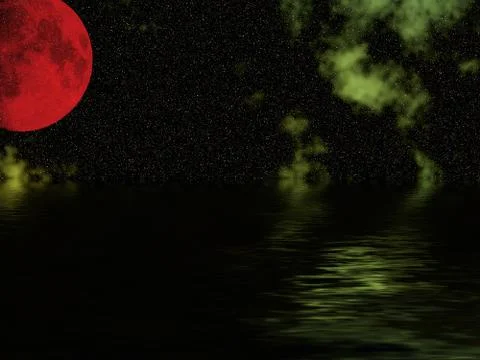 Red moon Illustrazione stock