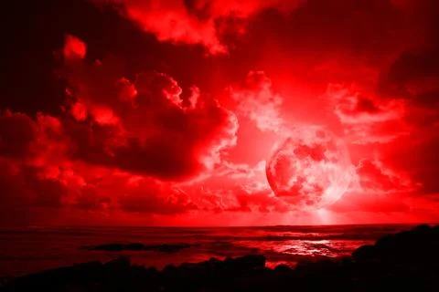 Red moon Stock Illustration