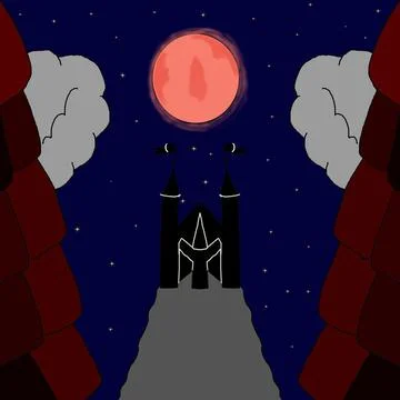 Red moon Stock Illustration