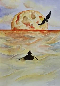 Red moon Stock Illustration