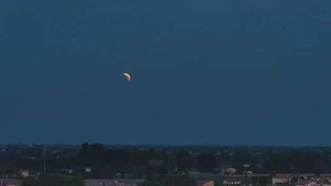 Red Moon of Lunar eclipse July 2018 Stock Footage 97228831