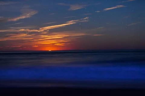Red Moon Rising Stock Photos