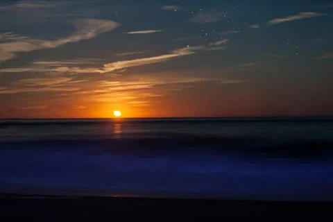Red Moon Rising Stock Photos