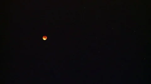 Red Moon Total Eclipse, extreme wide shot Stock Footage 55293917