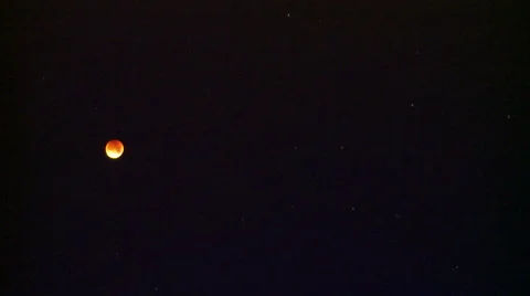 Red Moon Total Eclipse, very wide shot Vídeo Stock 55294135