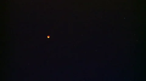 Red Moon Total Eclipse, Very Wide shot Video stock 55300383