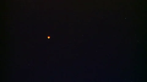 Red Moon Total Eclipse, Very Wide shot Stock Footage 55301077