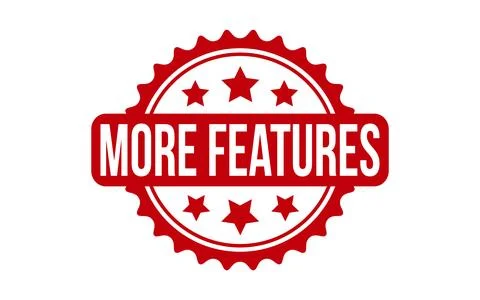 Red More Features Rubber Stamp Seal Vector Stock Illustration