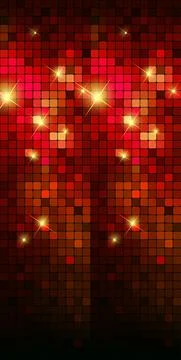Red mosaic effect background. squares in red with highlights Illustrazione stock