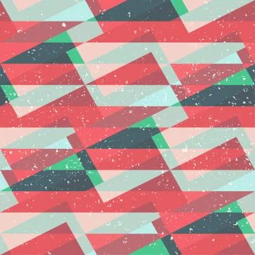 Red mosaic seamless pattern with grunge effect Stock Illustration