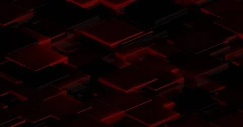 Red mosaic surface of cubes with convex reflection effect Illustrazione stock