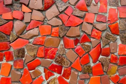 Red Mosaic Tile Background Stock Photos