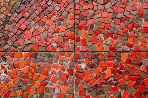 Red Mosaic Tile Background Stock-Fotos