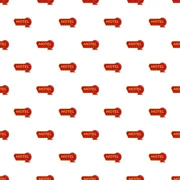 Red motel sign repeating pattern background Illustrazione stock