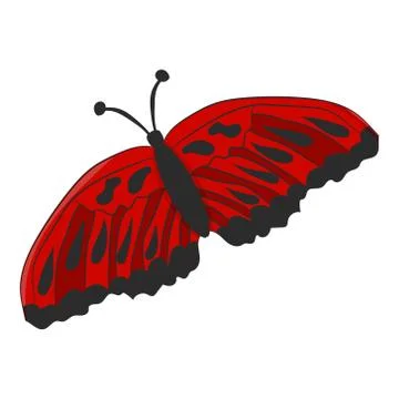Red moth on white background. Vector illustration Stock Illustration