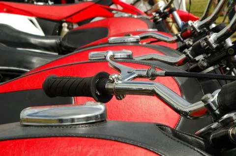 Red motorcycles Stock Photos