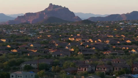 Red Mountain and Mesa, AZ Aerial Drone Stock-Footage 253741487