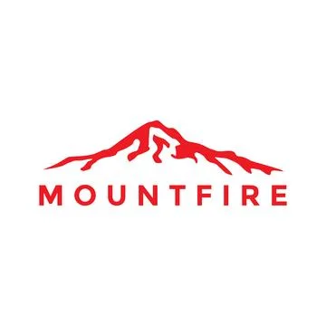 Red mountain flat lava logo design vector graphic symbol icon sign illustra.. イラスト素材