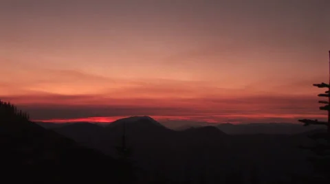 Red Mountain Sunset in Cascades Stock Footage 36176211