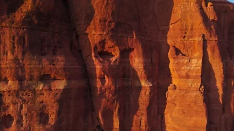 Red Mountain Texture at Sunset Drone View Stock Footage 317081170