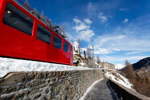 Red mountain train Stock Photos