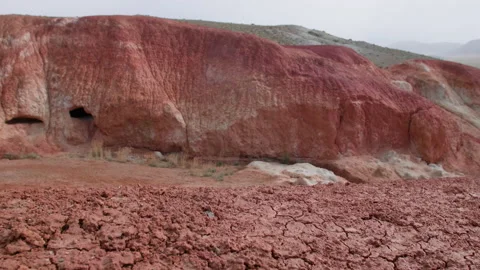 Red mountains and drought Stock Footage 196815482
