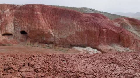 Red mountains and drought Stock Footage 197369921